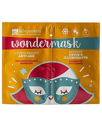 La Saponaria Casetta Lanterna Home Spa - Maschera viso Two Steps + Fascia capelli in tessuto - Coccola Giornaliera! Viso