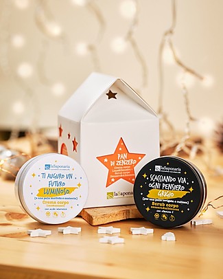 La Saponaria Casetta Lanterna Pan di Zenzero - Scrub Corpo Zenzero&Albicocca +Crema Corpo Lime&Zenzero - Liscia e Profumata! Creme ed Olii Baby