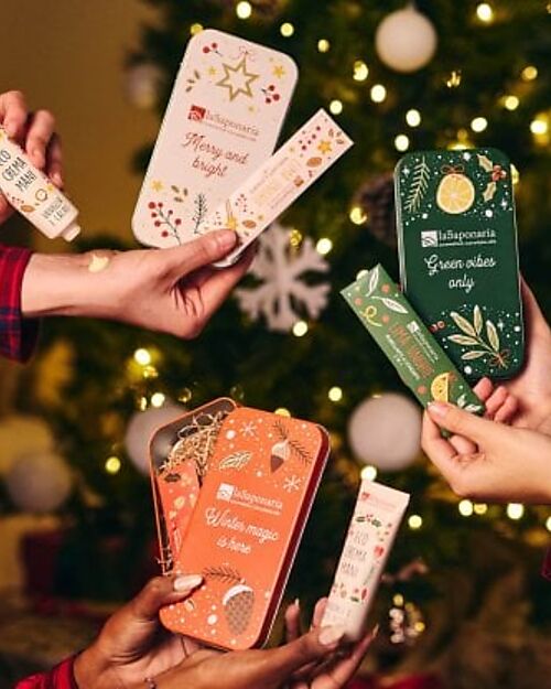 La Saponaria Cofanetto Bosco d'Inverno - Crema Mani Fitocheratina e Limone + Limetta Unghie Creme e Olii