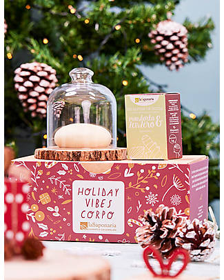 La Saponaria Cofanetto Holiday Vibes - Crema Corpo Solida Coccola e Sapone da Doccia - Mandorle e Zenzero Creme e Olii