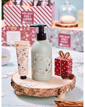 La Saponaria Cofanetto Holiday Vibes Mani - Crema Mani e Sapone Mani - Mandorle e Frutti Rossi Creme e Olii