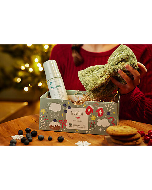 La Saponaria Cofanetto viso con Fascia capelli + Mousse Detergente Creme Viso