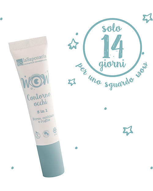 La Saponaria Crema Contorno Occhi 3in1 - 15 ml - per Borse + Occhiaie + Rughe Creme Viso