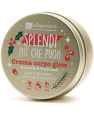La Saponaria Crema Corpo Effetto Glow - Mandorle & Frutti Rossi - Formato Travel Size Creme e Olii
