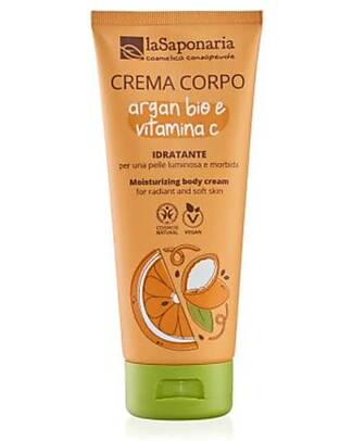 La Saponaria Crema Corpo Idratante - Argan Bio e Vitamina C - Pelle Luminosa e Morbida Creme e Olii
