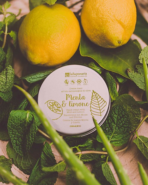 La Saponaria Crema Mani Menta e Limone - 60 ml - Dona Energia! Creme e Olii