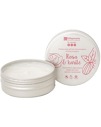 La Saponaria Crema Mani Rosa e Karité, 60 ml - Per Pelli Secche e Screpolate Creme e Olii
