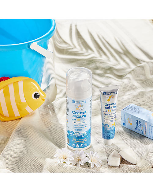 La Saponaria Crema Solare SPF50 Filtri Minerali - Olio di Cocco e Vitamina E - 125ml Solari