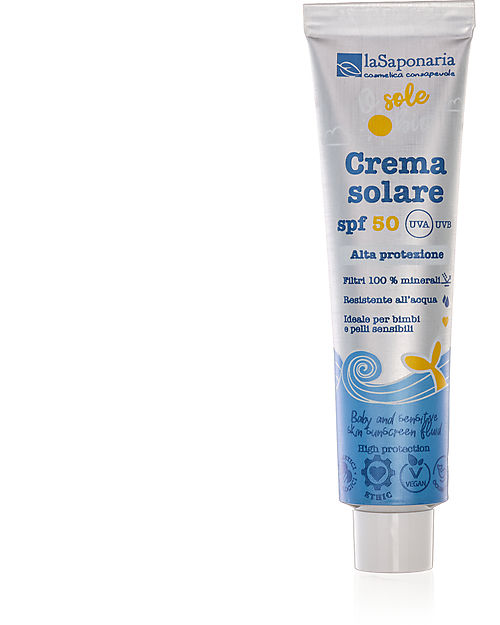 La Saponaria Crema Solare SPF50 - Travel Size - 40ml - 100% Filtri Minerali Solari