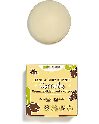 La Saponaria Crema Solida Coccola - Karité e Cacao - 80 ml - Nutriente Creme e Olii