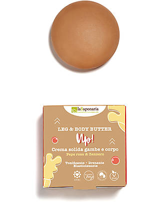La Saponaria Crema Solida UP! - Pepe Rosa e Zenzero - 80 ml - Tonificante Creme e Olii