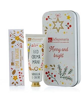 La Saponaria Cuddle Sweets Box - Vanilla and Cocoa Hand Cream + Nail File Body Lotions And Oils