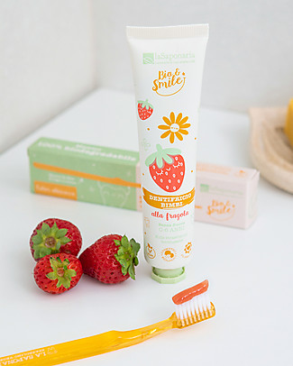 La Saponaria Dentifricio Lenitivo Bimbi alla Fragola - 75 ml Dentifricio e Spazzolini