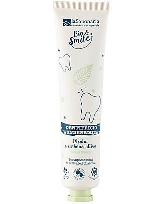 La Saponaria Dentifricio Sbiancante WonderWhite Menta e Carbone - 75 ml Dentifricio e Spazzolini