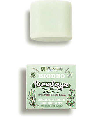 La Saponaria Deodorante Bio Solido - Himalaya - Timo Bianco e Tea Tree - 40 gr Deodoranti