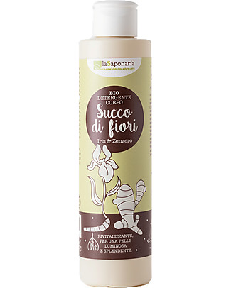La Saponaria Detergente Corpo con Iris e Zenzero, 200 ml - Per una Pelle Splendente! Creme e Olii