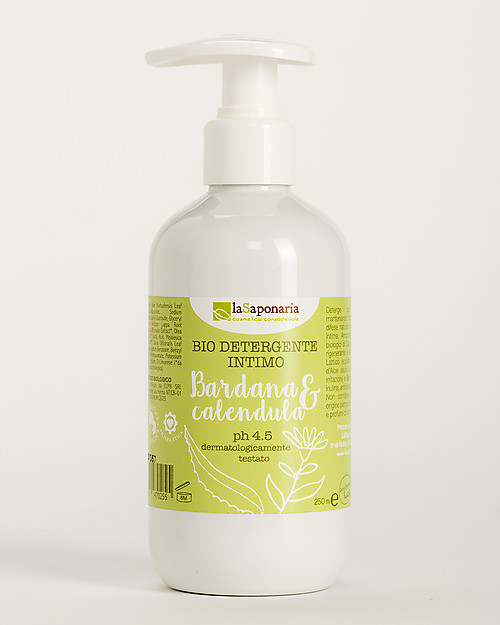 La Saponaria Detergente Intimo Bio con Bardana e Calendula, 200 ml - Per tutte le età Igiene Intima