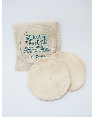 La Saponaria Dischetti Struccanti in Cotone Bio Fair Trade, Set da 3 Viso