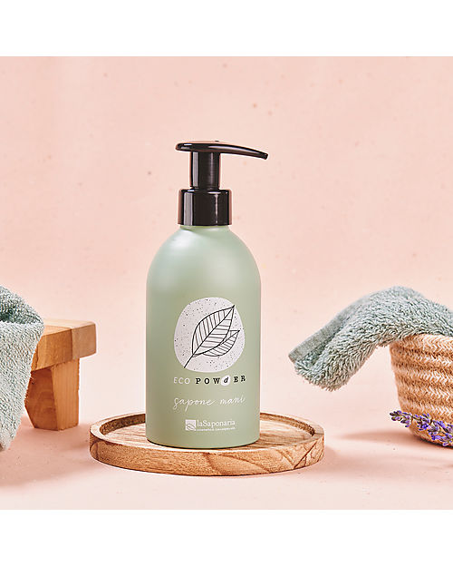 La Saponaria Dispenser in Alluminio per Eco Powder Sapone Mani - Basta Plastica! Bagno Doccia Shampoo