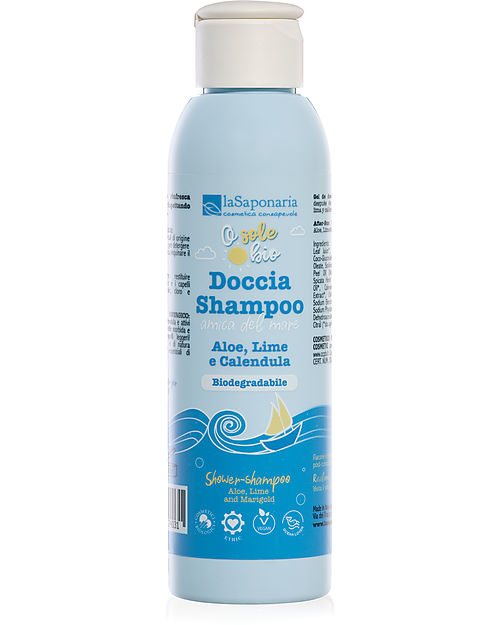 La Saponaria Doccia Shampoo Amico del Mare - 100% Ingredienti Biodegradabili - 150ml Bagno Doccia Shampoo