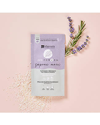 La Saponaria EcoPowder Sapone Mani Refill Igienizzante - Tea Tree e Lavanda - in Polvere! Bagno Doccia Shampoo