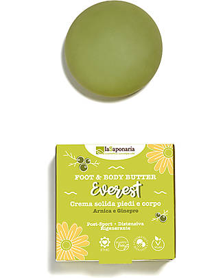 La Saponaria Everest Solid Cream - Arnica and Juniper - 80 ml - Regenerating Body Lotions And Oils