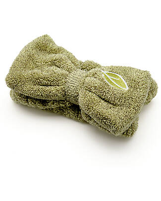 La Saponaria Fascia per Capelli con Ricamo Foglia - Verde - in Bamboo Accessori per Capelli