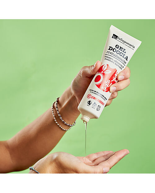 La Saponaria Gel Doccia Rivitalizzante -  Zenzero/Albicocca/Zucchero Fair Trade - 150 ml - La Saponaria per Emergency Bagno Doccia Shampoo