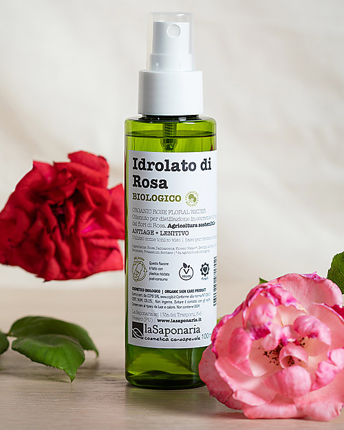 La Saponaria Idrolato di Rosa Bio - 100 ml - Per Pelli Secche Creme Viso