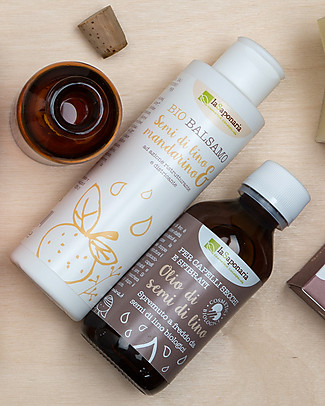 La Saponaria Olio ai Semi di Lino Bio, 100 ml - Per capelli sfibrati Creme e Olii