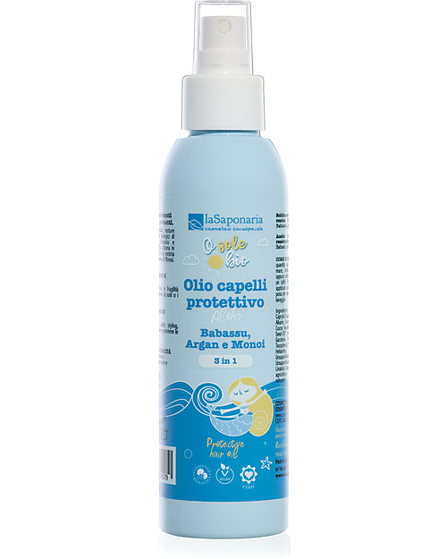La Saponaria Olio Capelli 3in1 - Protegge da Cloro Sole Phon e Piastra - 125ml Cura dei Capelli