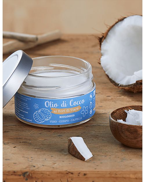 La Saponaria Olio di Cocco ai Fiori di Tiarè BIO - Nutriente ed Emolliente - 150 ml Creme e Olii