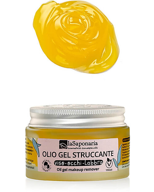 La Saponaria Olio Gel Struccante - Viso/Occhi/Labbra - Rosa Mosqueta e Albicocca Creme Viso