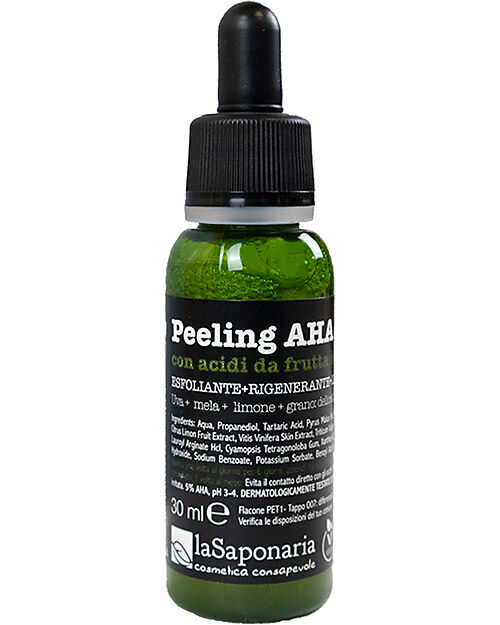 La Saponaria Peeling AHA - con Acidi da Frutta Italiana - Azione Esfoliante Rigenerante e Levigante Creme Viso