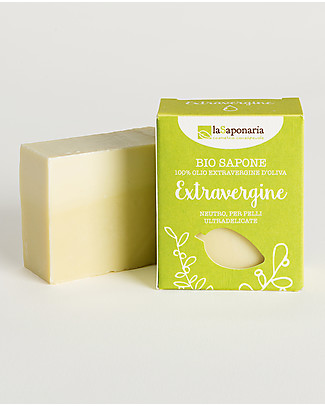 La Saponaria Sapone all'Olio Extravergine d'Oliva 100 gr - Neutro per Pelli Delicate Bagno Doccia Shampoo