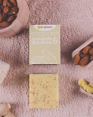 La Saponaria Sapone da Doccia Mandorla e Zenzero - 100 g - Tonifica e Dona Freschezza! Bagno Doccia Shampoo