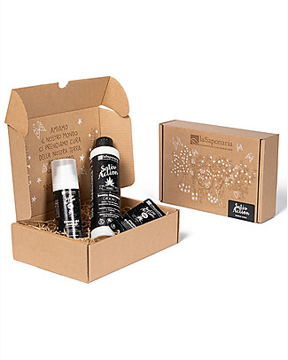 La Saponaria SativAction - Cofanetto Uomo: Crema Gel Anti-Age + Doccia Shampoo + Dopobarba Viso