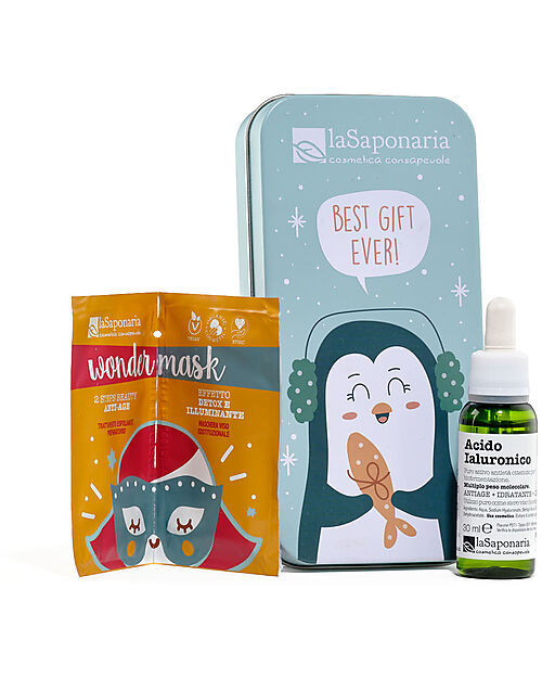 La Saponaria Scrigno Booster Viso - con Acido Ialuronico - Scrub + Mask Maschere Viso