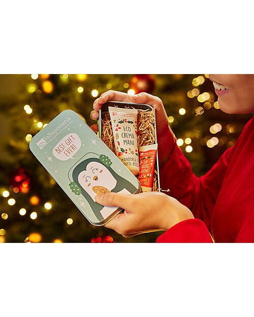 La Saponaria Scrigno Mani e Labbra - Crema Mani Mandorle e Frutti con Lip Gloss Mandorle e Frutti Rossi Creme e Olii