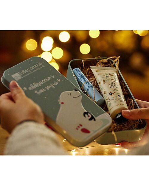 La Saponaria Scrigno Mani e Labbra - Crema Mani Mandorle e Frutti Rossi + Biocao Ialuronico Creme e Olii