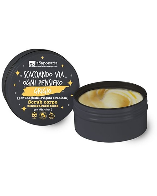 La Saponaria Scrub Corpo Zenzero&Albicocca - con Vitamina C, E e Acqua di Melagrana Antiossidante Creme e Olii