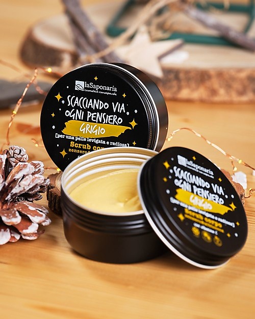 La Saponaria Scrub Corpo Zenzero&Albicocca - con Vitamina C, E e Acqua di Melagrana Antiossidante Creme e Olii