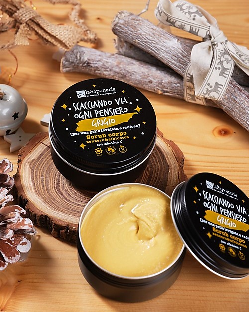 La Saponaria Scrub Corpo Zenzero&Albicocca - con Vitamina C, E e Acqua di Melagrana Antiossidante Creme e Olii