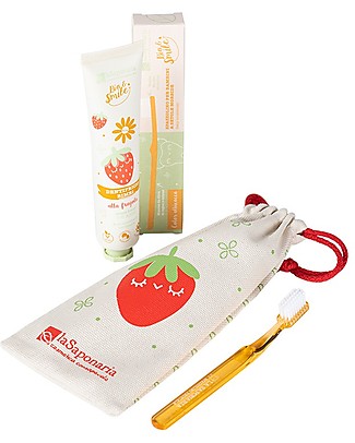 La Saponaria Set da Viaggio Baby Bio&Smile: Pochette + Dentifricio + Spazzolino Dentifricio e Spazzolini