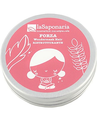 La Saponaria Set Regalo Zero Waste Capelli Forza - Con shampoo solido, maschera e pochette Cura dei Capelli