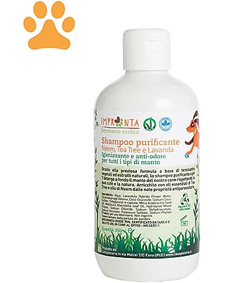 La Saponaria Shampoo Animali per Tutti i Tipi di Manto, Lavanda, Neem e Tea Tree - 250 ml Animali Igiene