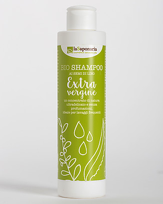 La Saponaria Shampoo Extravergine, Neutro, 200 ml - Senza profumazione, per pelli delicate Bagno Doccia Shampoo