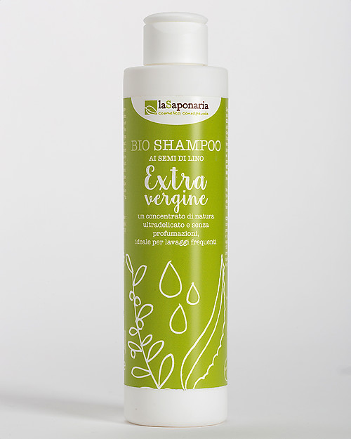 La Saponaria Shampoo Extravergine, Neutro, 200 ml - Senza profumazione, per pelli delicate Cura dei Capelli