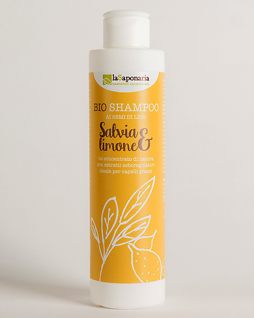 La Saponaria Shampoo Salvia e Limone, Linea ai Semi di Lino, 200 ml - Per capelli grassi Cura dei Capelli
