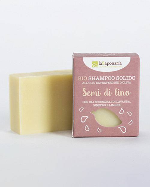 La Saponaria Shampoo Solido ai Semi di Lino, 100 gr - Per capelli normali/secchi Cura dei Capelli